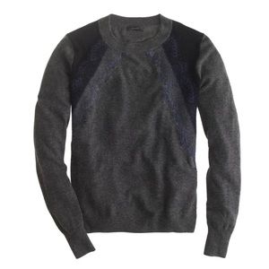 J. Crew Factory Colorblock Lace Panel Sweater